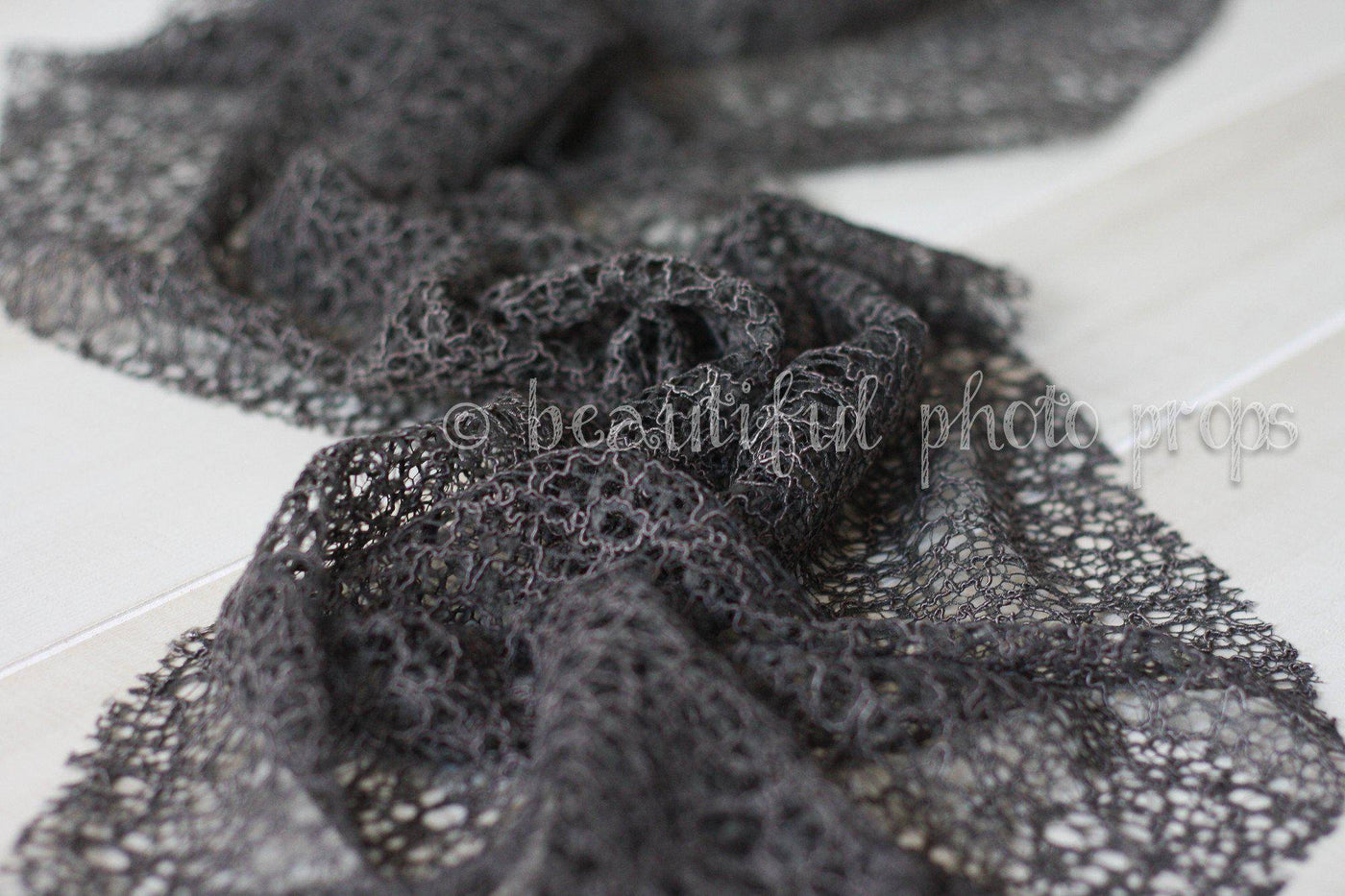 SET Gray Teal Lace Ruffle Fishnet Wrap Layering Set - Beautiful Photo Props