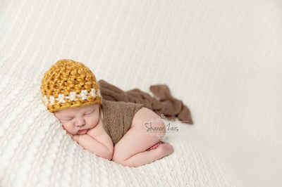SET Butternut Tan Striped Hat and Stretch Knit Wrap - Beautiful Photo Props