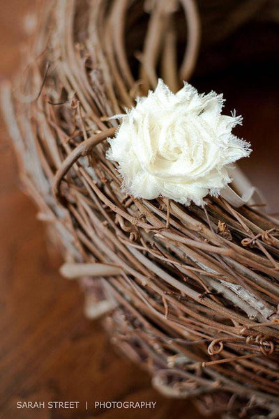 Cream Chiffon Flower Headband - Beautiful Photo Props