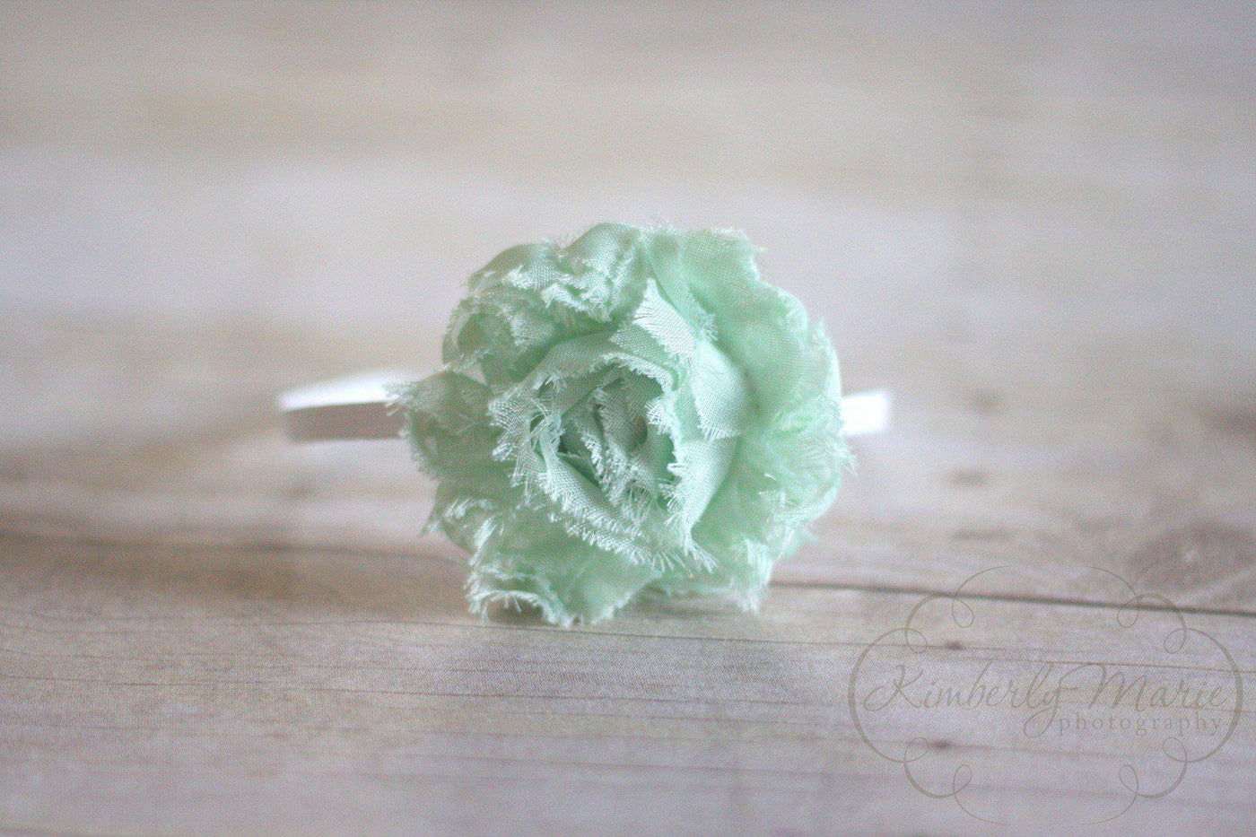 Mint Green Chiffon Flower Headband - Beautiful Photo Props