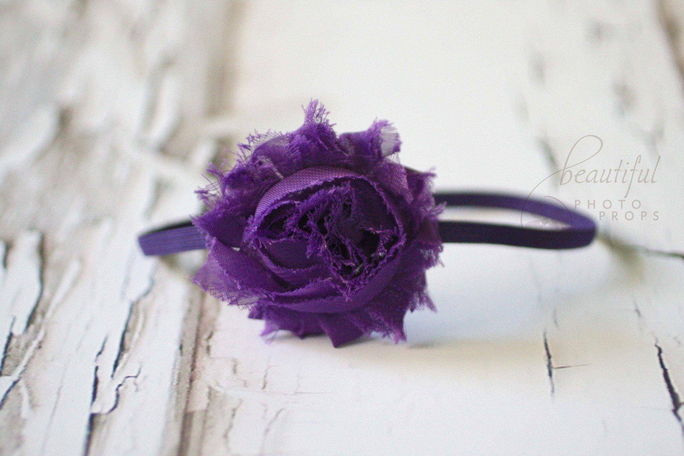 Purple Chiffon Flower Headband - Beautiful Photo Props