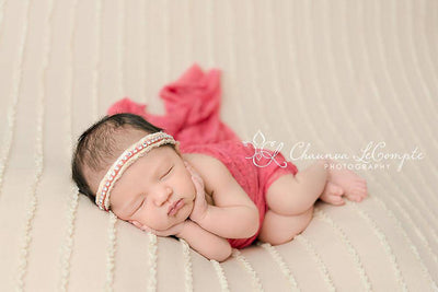 Coral Stretch Lace Wrap Newborn Photography Prop - Beautiful Photo Props