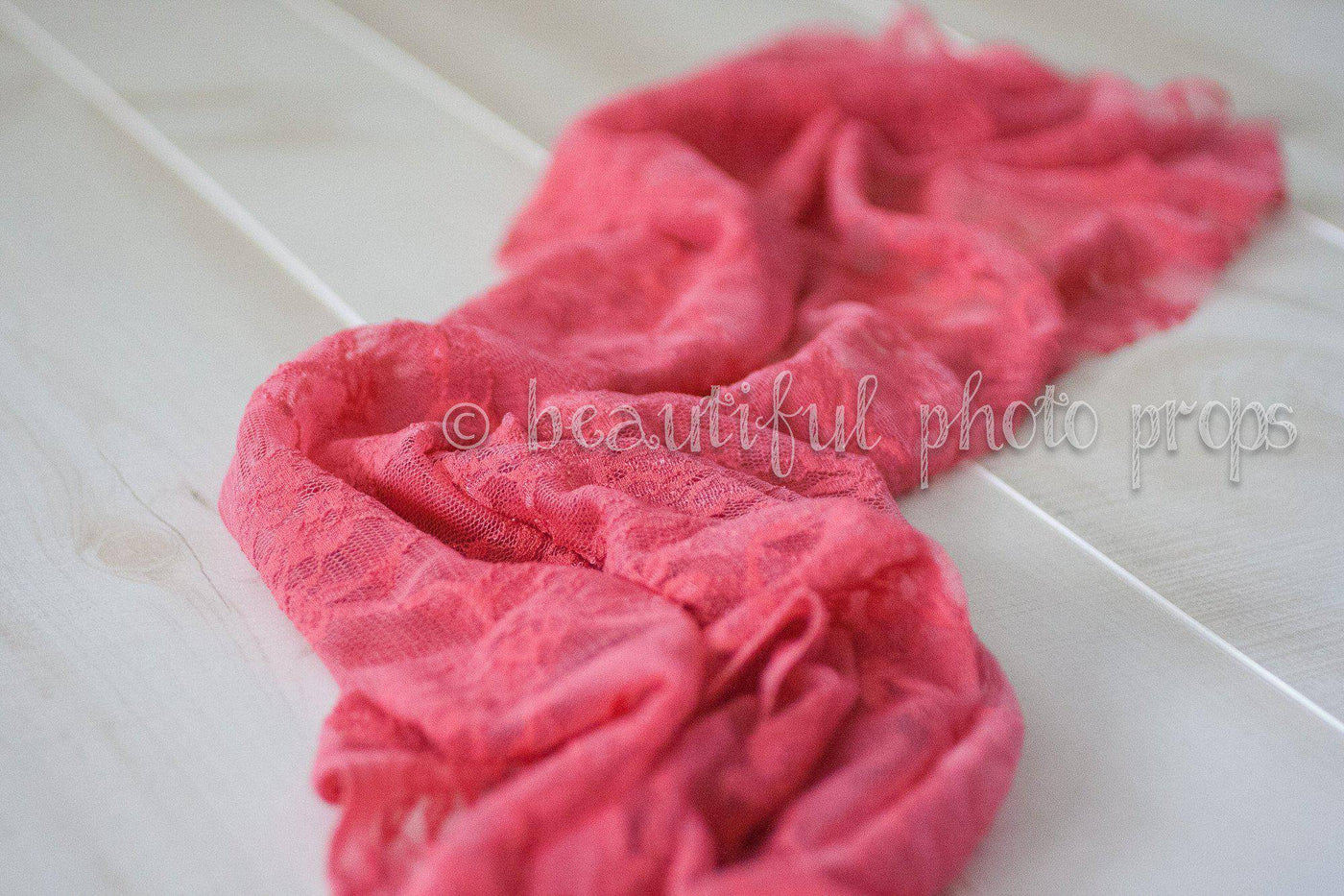 Coral Stretch Lace Wrap Newborn Photography Prop - Beautiful Photo Props