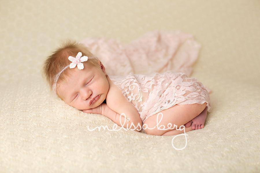 Baby Pink Stretch Lace Wrap Newborn Swaddle - Beautiful Photo Props