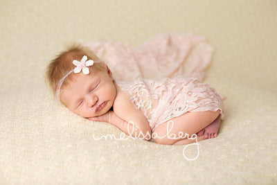 Baby Pink Stretch Lace Wrap Newborn Swaddle - Beautiful Photo Props