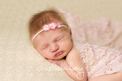 Baby Pink Stretch Lace Wrap Newborn Swaddle - Beautiful Photo Props