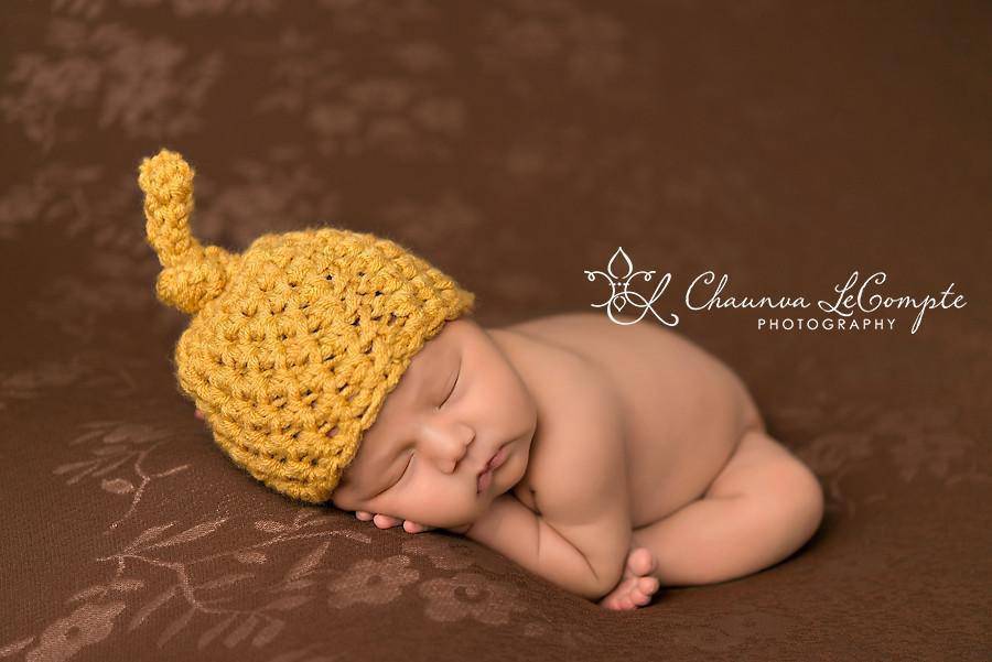 Mustard Yellow Newborn Knot Hat - Beautiful Photo Props