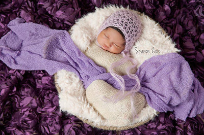 Simply Mohair Baby Bonnet Hat Lavender - Beautiful Photo Props