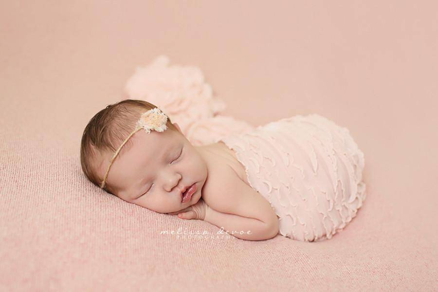 Ruffle Mini Stretch Knit Wrap Baby Pink - Beautiful Photo Props