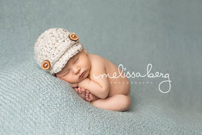 Oatmeal Tweed Newborn Newsboy Hat - Beautiful Photo Props