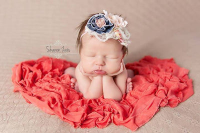 Ruffle Stretch Knit Wrap in Coral - Beautiful Photo Props