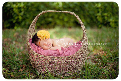 Blue Tulle Puff Flower Headband - Beautiful Photo Props
