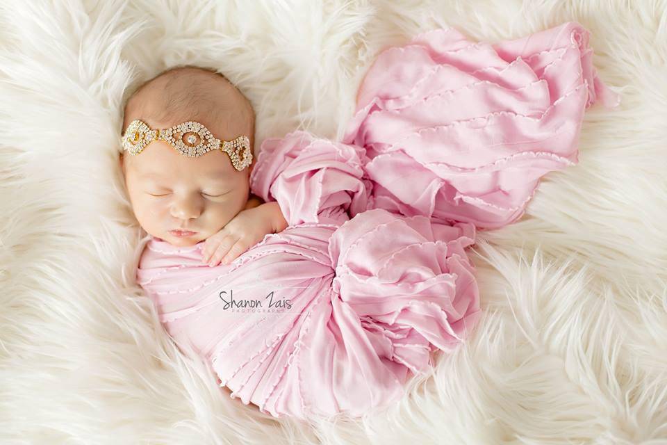 Ruffle Stretch Knit Wrap in Pink - Beautiful Photo Props