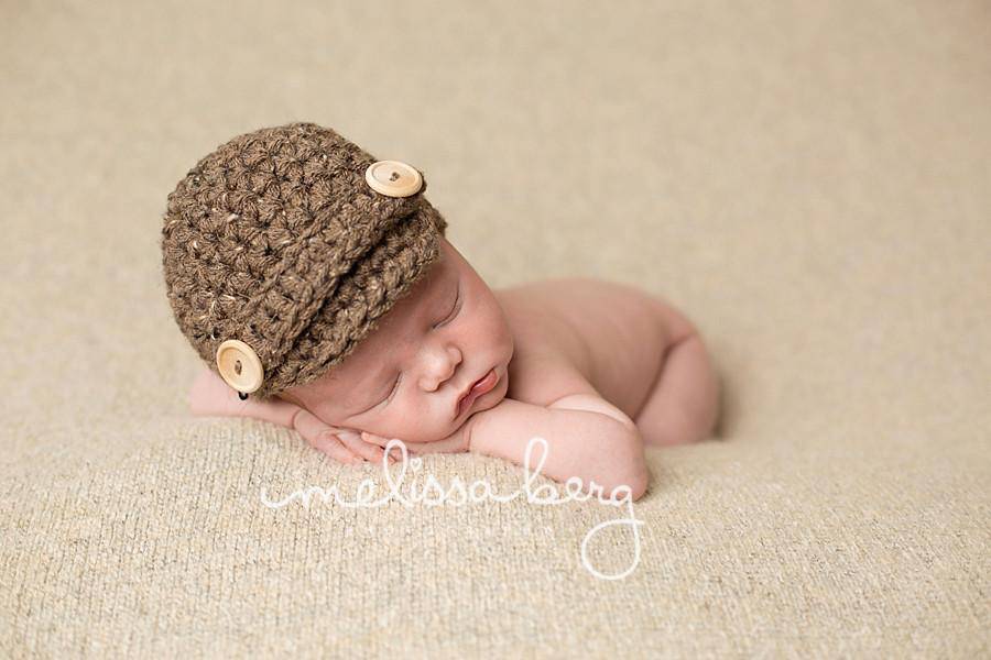 Barley Brown Newborn Newsboy Hat - Beautiful Photo Props
