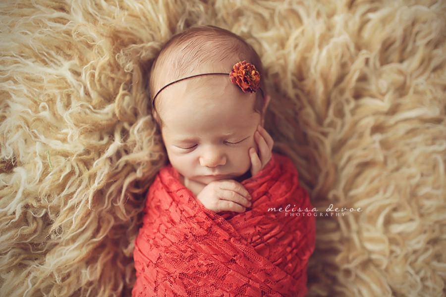 Coral Stretch Lace Layer Wrap Newborn Photography - Beautiful Photo Props