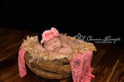 Coral Stretch Lace Layer Wrap Newborn Photography - Beautiful Photo Props