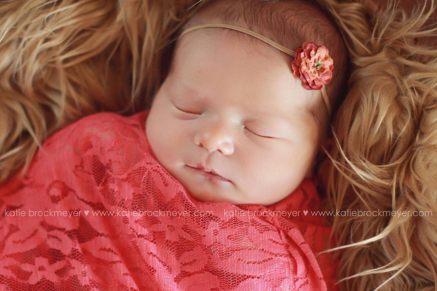 Coral Stretch Lace Layer Wrap Newborn Photography - Beautiful Photo Props