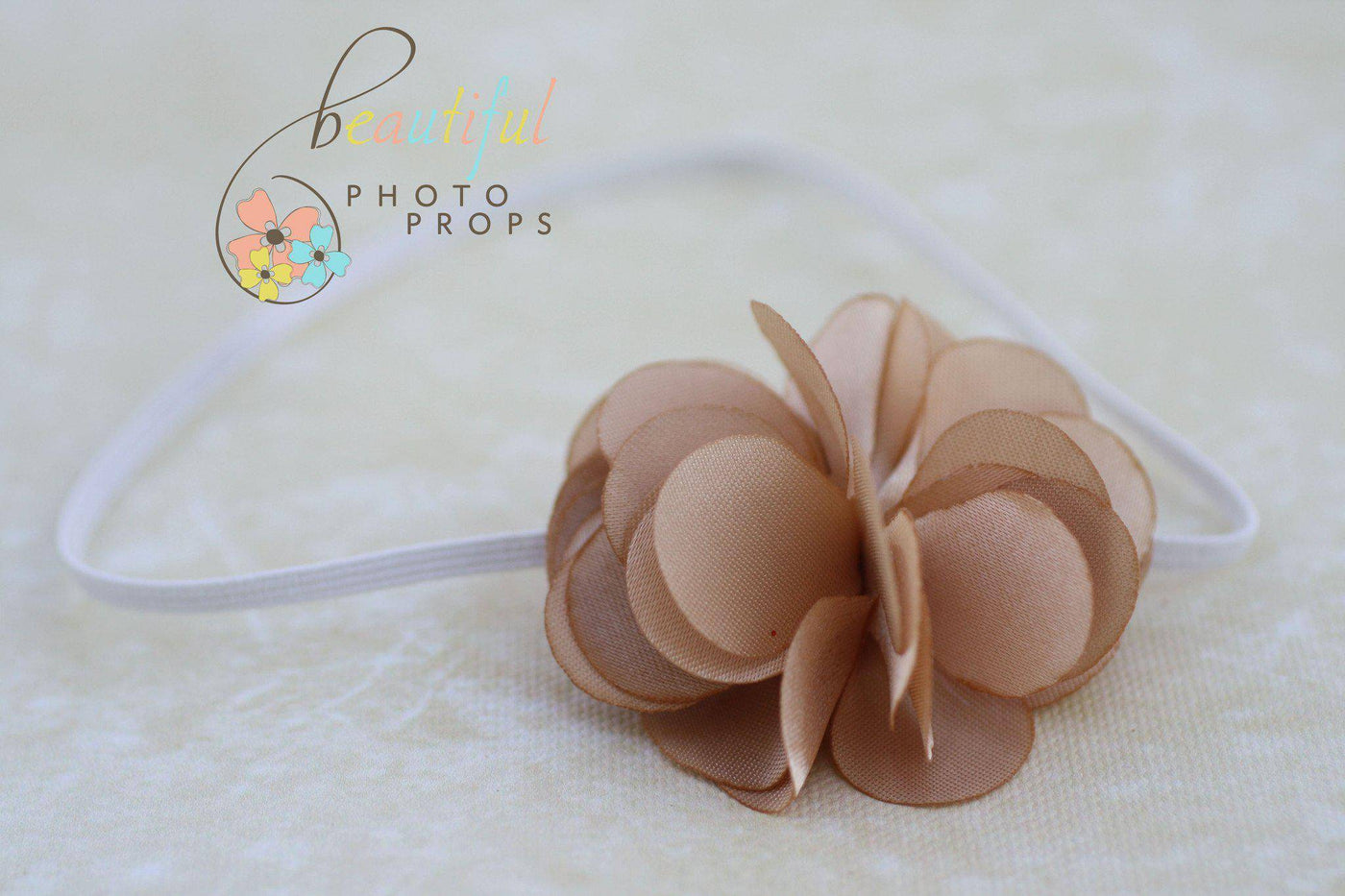 Beige Brown Petals Flower Headband - Beautiful Photo Props