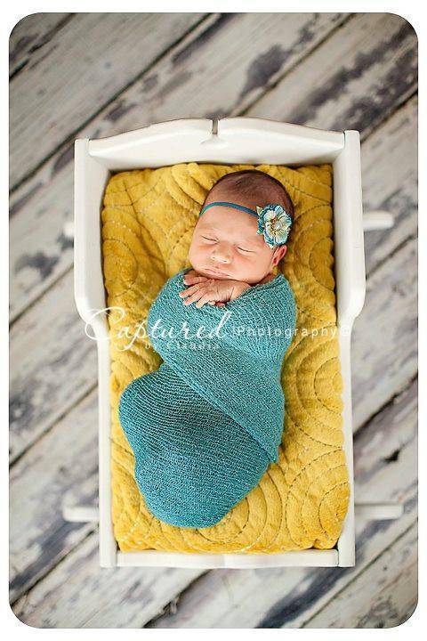 Sea Teal Stretch Knit Wrap Newborn Photography - Beautiful Photo Props