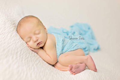 Powder Blue Stretch Knit Baby Wrap - Beautiful Photo Props