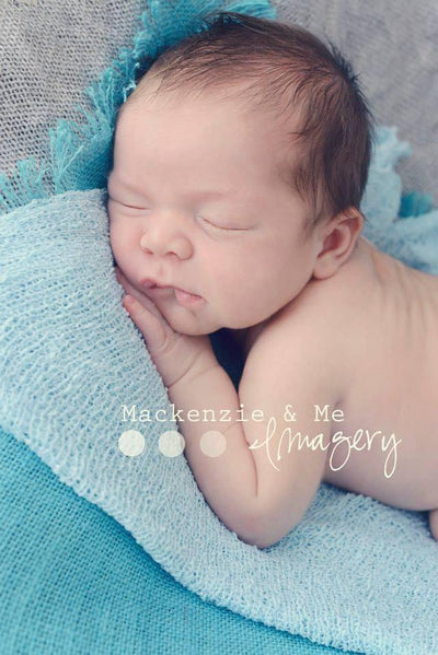 Powder Blue Stretch Knit Baby Wrap - Beautiful Photo Props