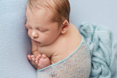Powder Blue Stretch Knit Baby Wrap - Beautiful Photo Props