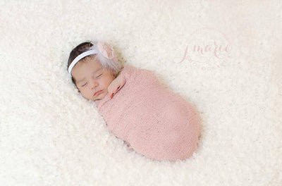 Blush Pink Stretch Knit Baby Wrap - Beautiful Photo Props