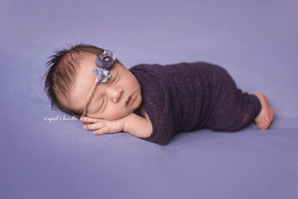 Purple Stretch Knit Baby Wrap - Beautiful Photo Props