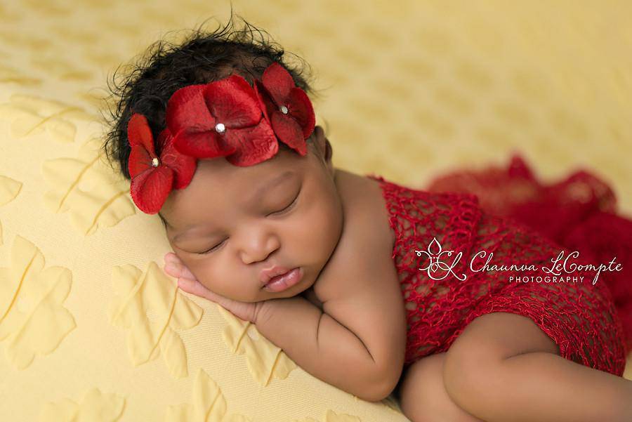 Red Fabric Lace Newborn Baby Wrap - Beautiful Photo Props