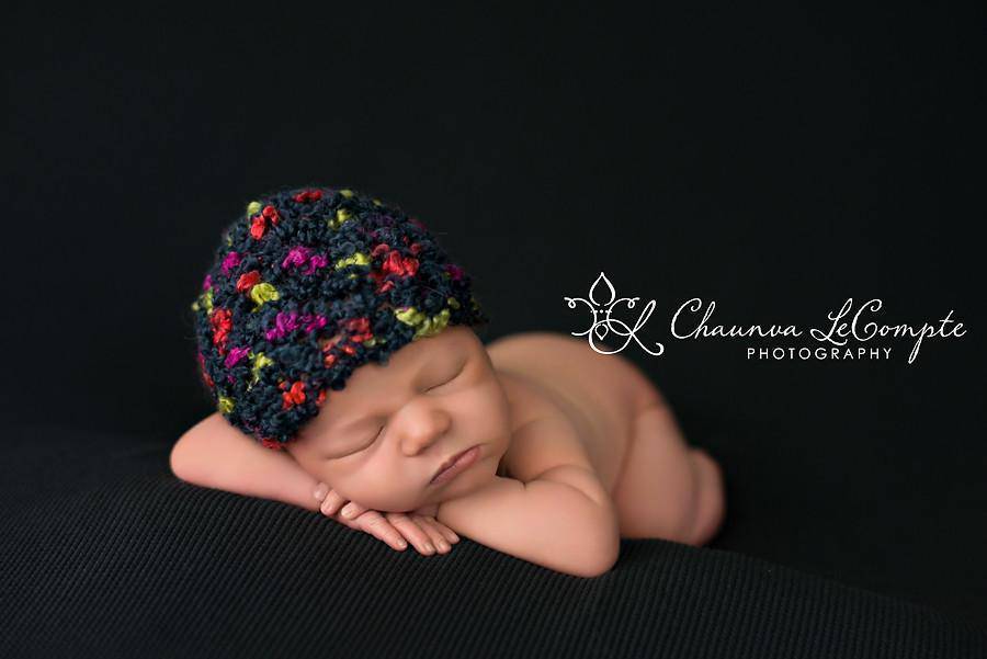 Licorice Gray Newborn Beanie Hat - Beautiful Photo Props