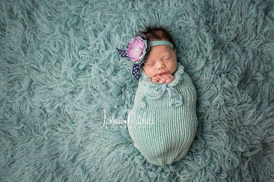 Glacier Blue Newborn Swaddle Sack - Beautiful Photo Props