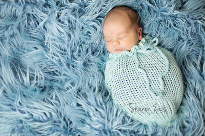 Glacier Blue Newborn Swaddle Sack - Beautiful Photo Props