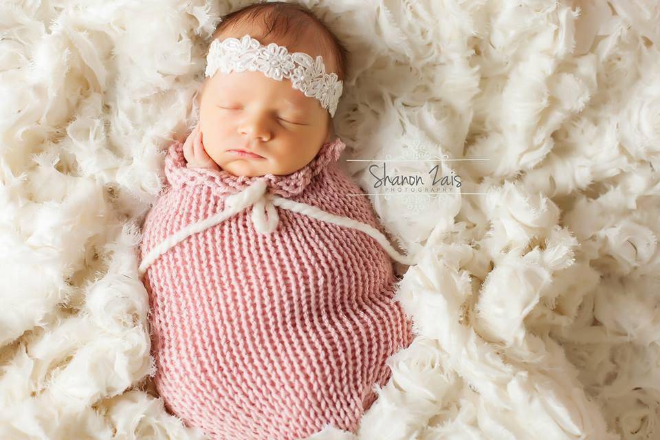 Pink Newborn Knit Swaddle Sack - Beautiful Photo Props