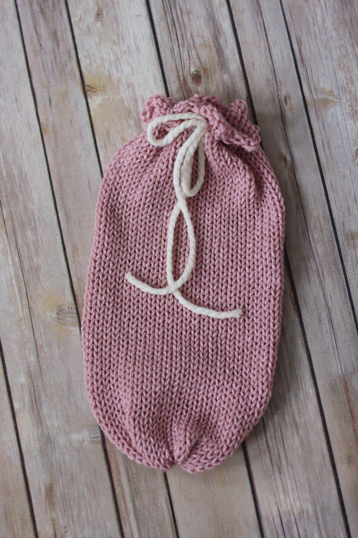 Pink Newborn Knit Swaddle Sack - Beautiful Photo Props