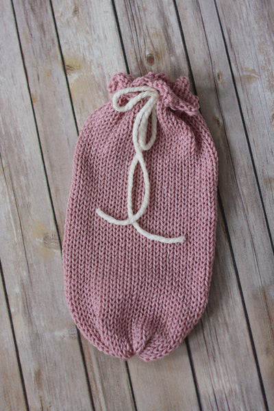 Pink Newborn Knit Swaddle Sack - Beautiful Photo Props