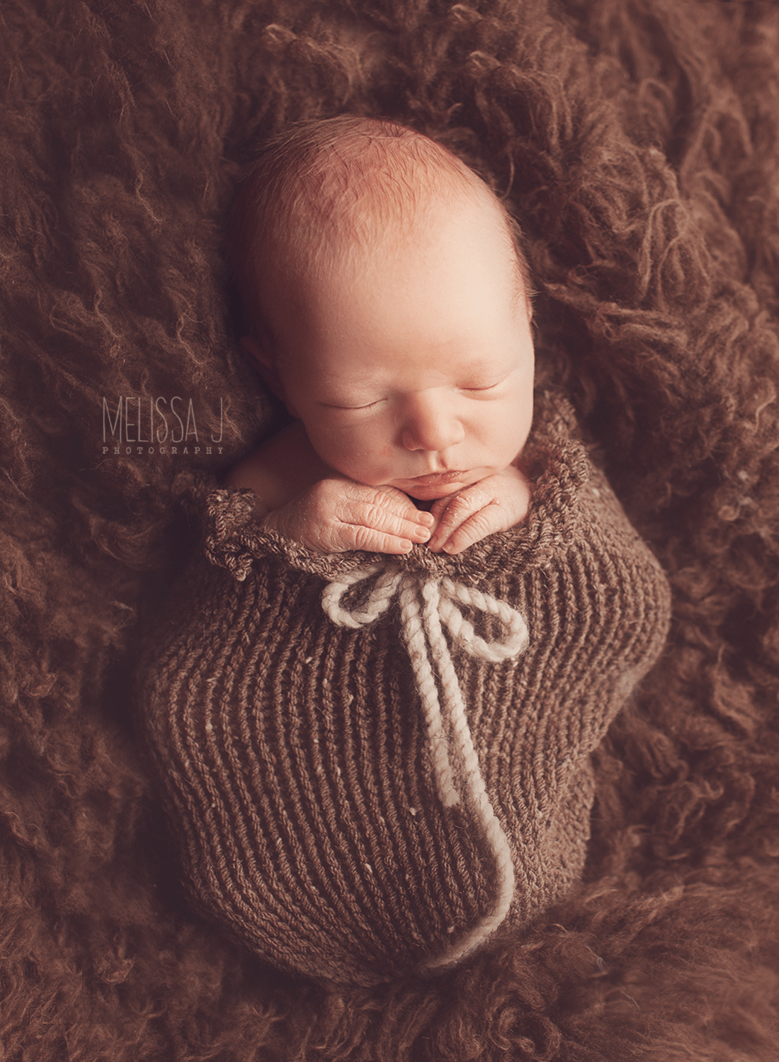 Barley Brown Newborn Knit Swaddle Sack - Beautiful Photo Props