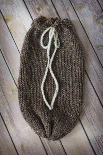 Barley Brown Newborn Knit Swaddle Sack - Beautiful Photo Props