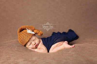 Butternut Brown Knit Newborn Pixie Slouch Hat - Beautiful Photo Props