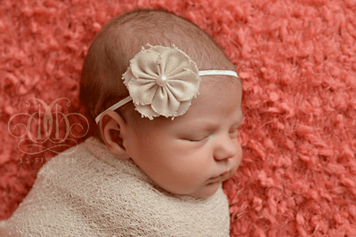 Cream Muslin Flower Headband - Beautiful Photo Props