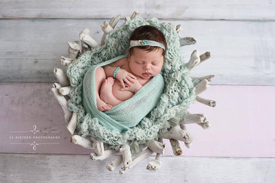 Mint Green Stretch Knit Baby Wrap - Beautiful Photo Props