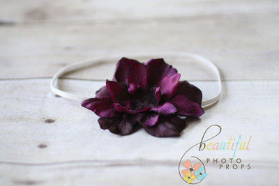 SET Purple Vintage Flower Headband and Stretch Knit Wrap - Beautiful Photo Props