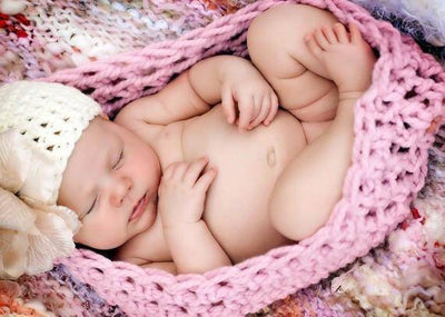 Pink Chunky Baby Bowl Newborn Egg - Beautiful Photo Props