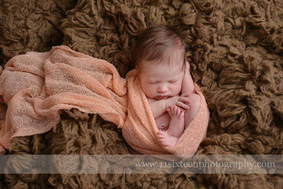 Peach Stretch Knit Baby Wrap - Beautiful Photo Props