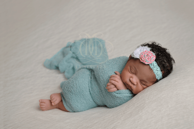 Aqua Blue Green Stretch Knit Baby Wrap - Beautiful Photo Props