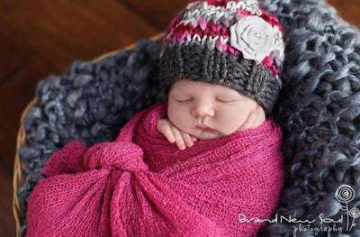 Rose Pink Stretch Knit Baby Wrap - Beautiful Photo Props