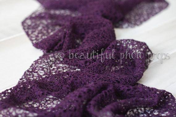 Fabric Fishnet Lace Wrap in Purple - Beautiful Photo Props