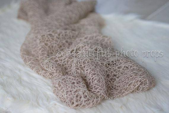 Fabric Fishnet Lace Wrap in Beige - Beautiful Photo Props