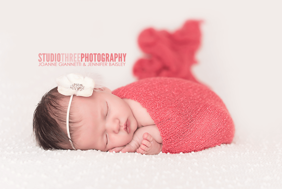 Coral Pink Stretch Knit Baby Wrap - Beautiful Photo Props