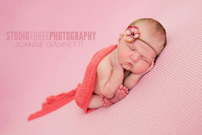 Coral Pink Stretch Knit Baby Wrap - Beautiful Photo Props