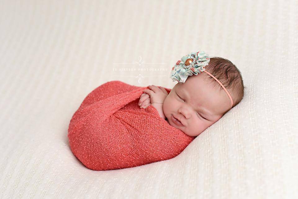 Coral Pink Stretch Knit Baby Wrap - Beautiful Photo Props